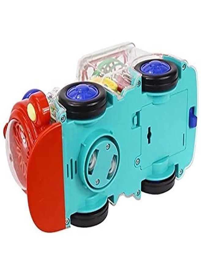 NIYANETAIL Transparent Bump and Go Toys with 3D Lightning, Moving Gears and Music | Birthday Toy Gift for 1-10-Year-Old Boy, Girl (Concept Gear Train New) - Image 4